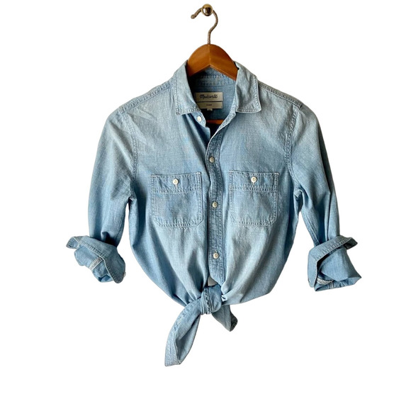 Madewell Tops - Madewell Chambray Button Down Shirt Size XS